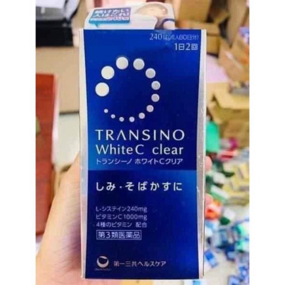 ĐẠI TIỆC TRANSINO XANH 120 Viên - Viên Uống Trị_Nám, Trắng_Da Transino White C Nhật Bản ĐẠI TIỆC