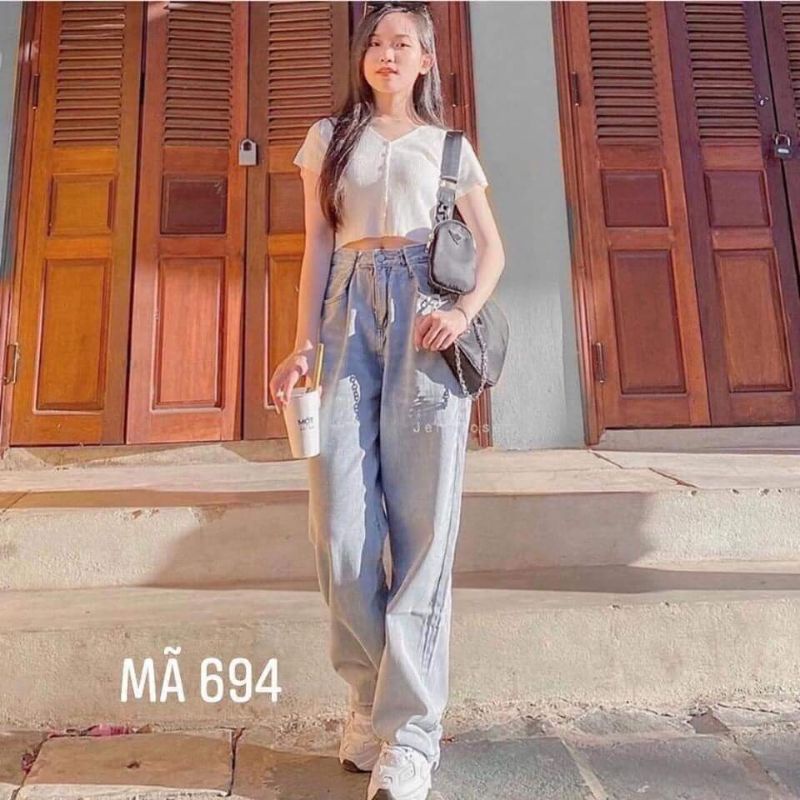 Quần Jean Ống Rộng GÀI EO Ulzzang Unisex mặc lên cực tôn dáng UnUnisex