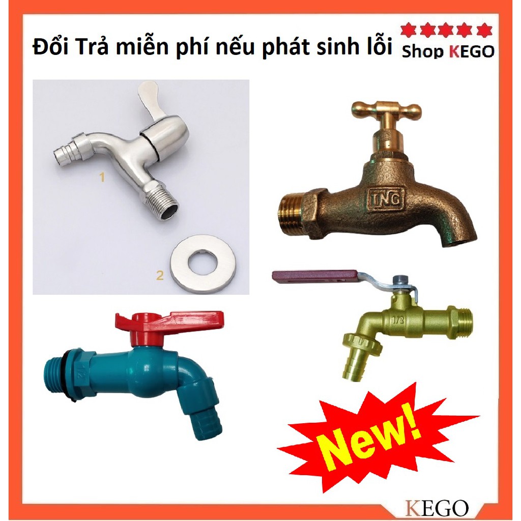 Vòi nước hồ nước tay gạt INOX, đồng, nhựa ABS ( Đổi trả miễn phí nếu phát sinh lỗi)