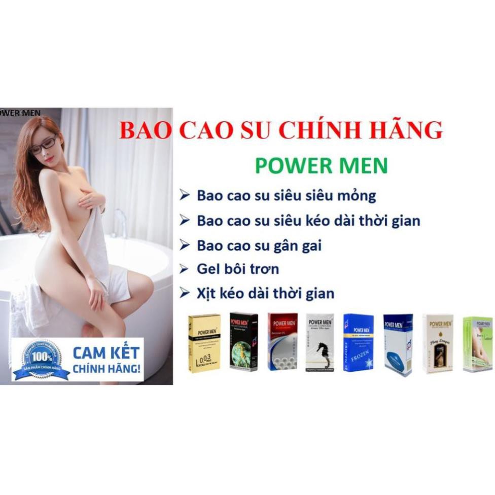 [BAO CAO SU POWERMEN] 02 HỘP 24 Bao cao su siêu mỏng ôm khít gân gai bi size nhỏ 49mm + Siêu mỏng trơn kéo dài thời gian