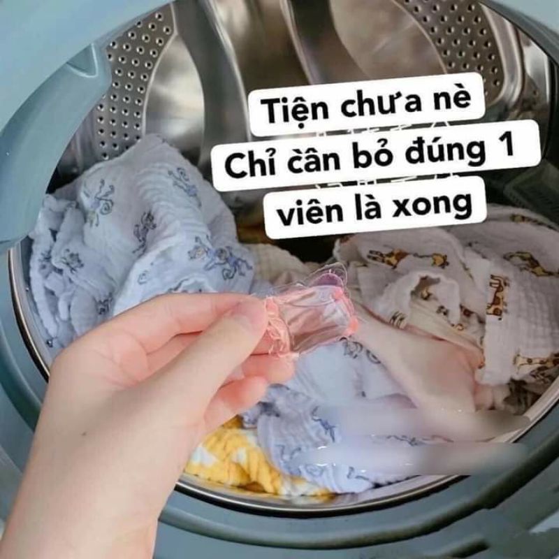 Viên giặt omo 50 viên 3 hương đào hoa anh đào trà xanh