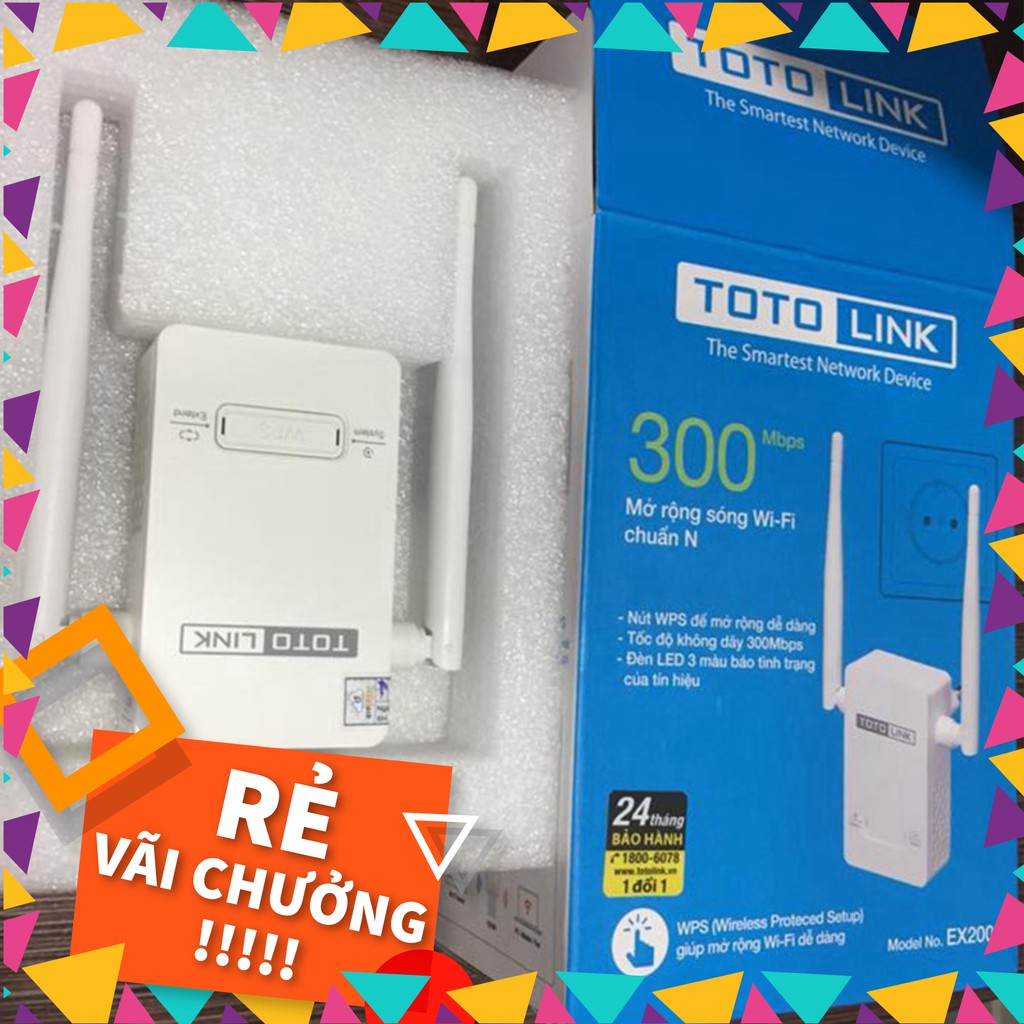 Thiết bị kích sóng Wifi TOTO LINK-EX200 - Hàng chính hãng 100% - C