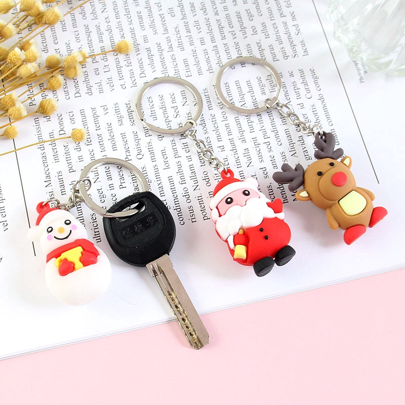 Móc chìa khóa hình ông già Noel/Người tuyết làm quà Giáng Sinh dễ thương