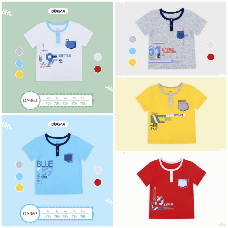 Áo cộc tay bé trai Dokma - Chất cotton hữu cơ mềm mại, thoáng mát