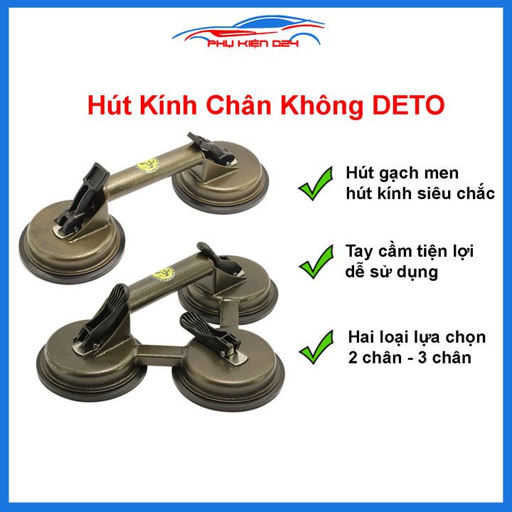 Hút kính chân không, hút gạch men DETO 2 chân và 3 chân hít kính ngói tầng bề mặt phẳng