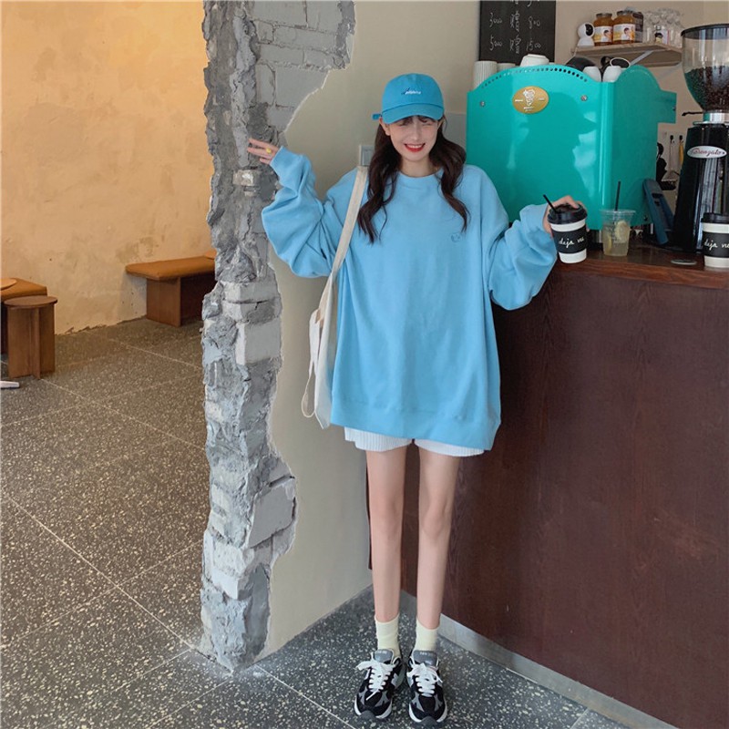 Áo sweater nữ form rộng dài oversize vải nỉ,  chất đẹp giá rẻ không xù lông order quảng châu BST  unisex  2020 | BigBuy360 - bigbuy360.vn