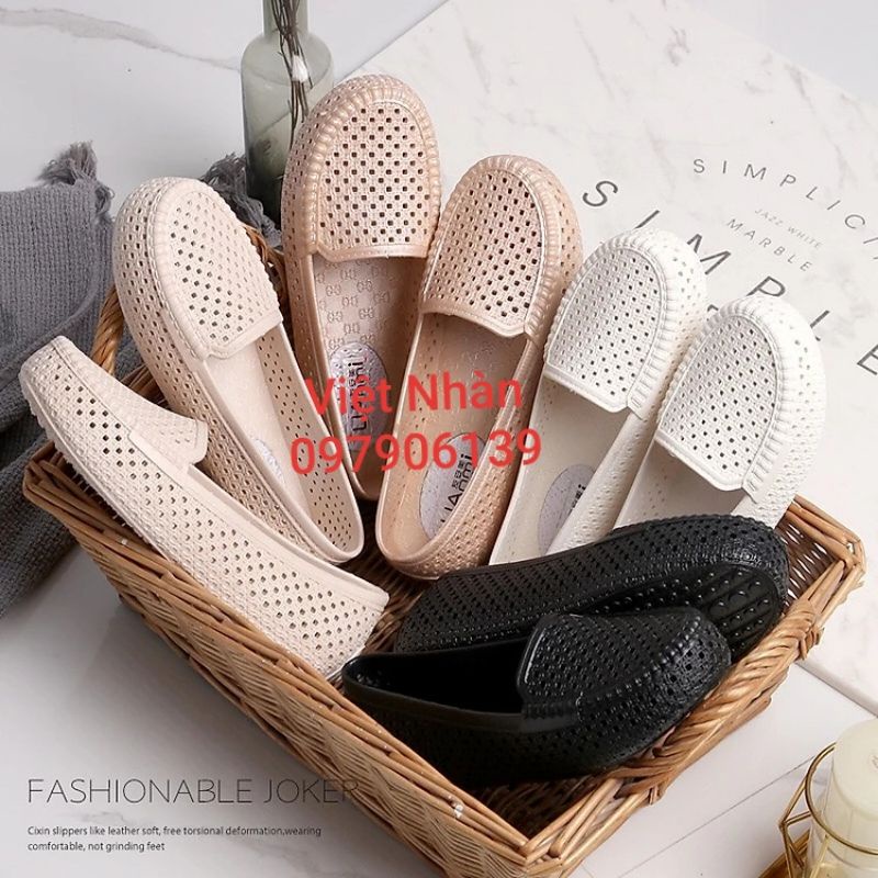 Giày nhựa nữ đi mưa siêu bền chống trơn trượt