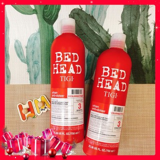 Cặp dầu gội - xả tigi bed head màu đỏ