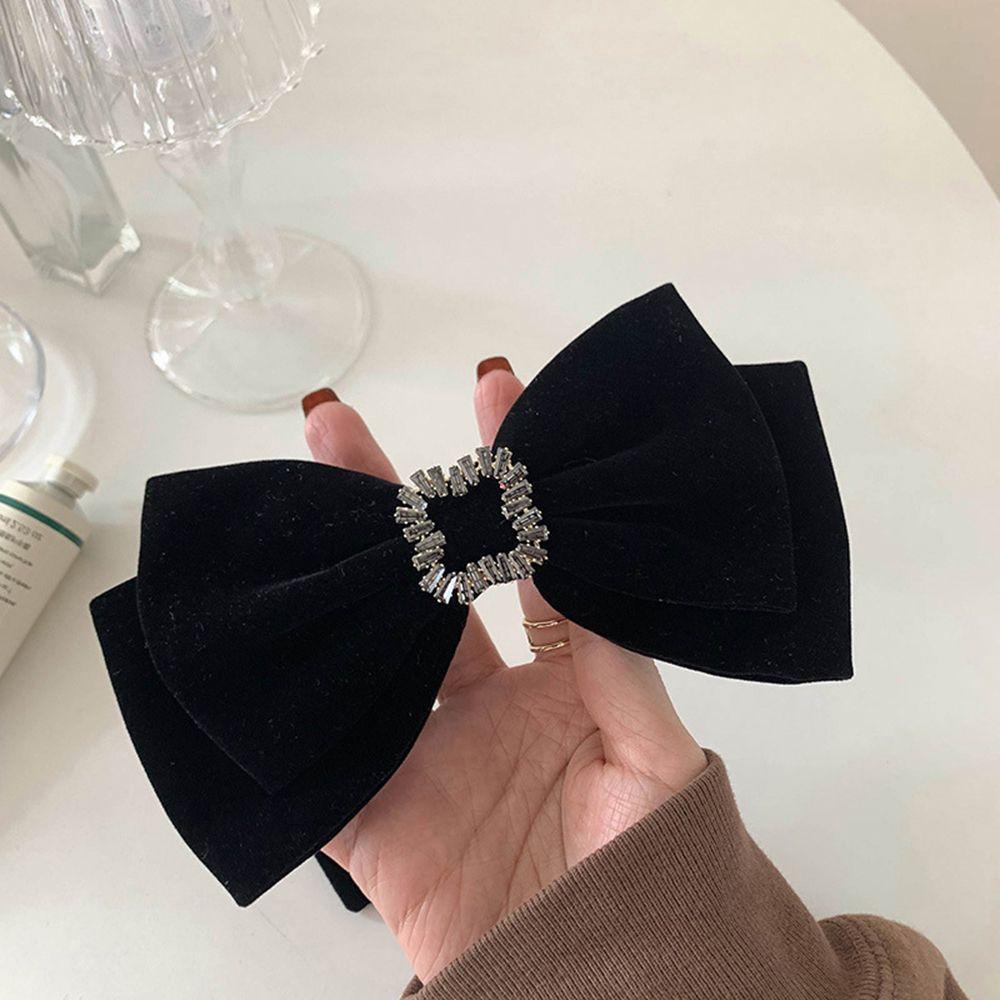 Kẹp Tóc Nơ Bằng Nhung Phong Cách Vintage Sáng Tạo Dành Cho Nữ