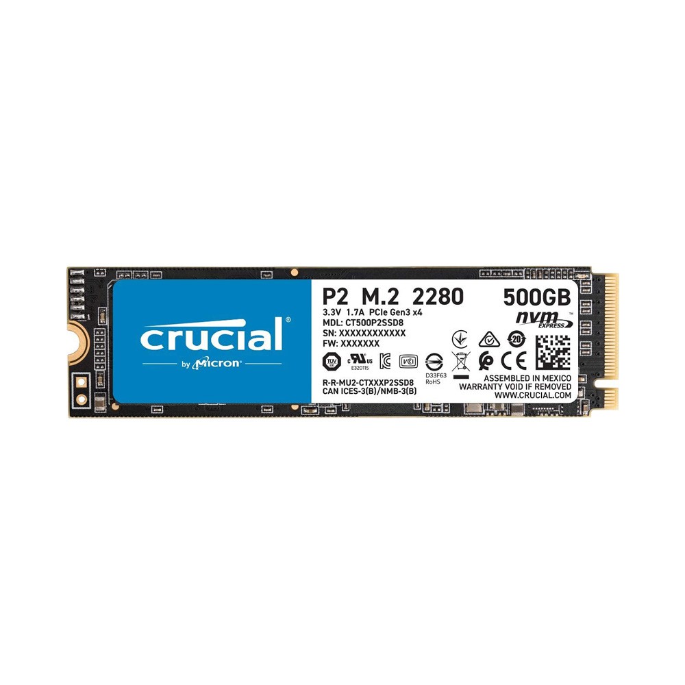 Ổ cứng SSD M2-PCIe 500GB Crucial P2 NVMe 2280 chính hãng