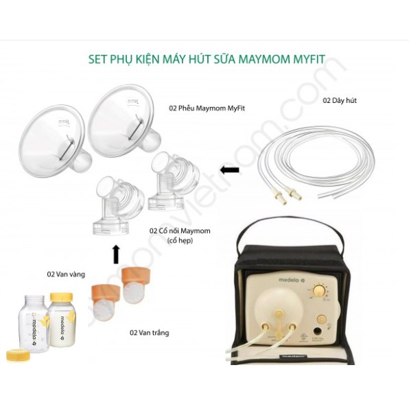 Bộ phụ kiện máy hút sữa Medela Pump - Sản xuất bởi Maymom