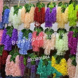 Cành tử đằng rủ hàng dày dài 110cm có 3 nhánh-Hoa Giả