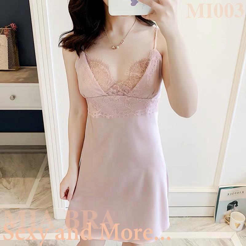 Váy Ngủ Lụa Satin 2 Dây Sexy Đẹp Gợi Cảm MIA BRA M3 | BigBuy360 - bigbuy360.vn
