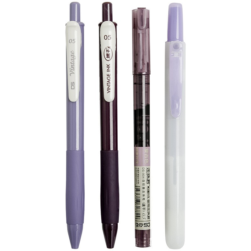 Set 4 Bút Gel Dạ Quang Khô Nhanh Màu Sắc Retro C6458