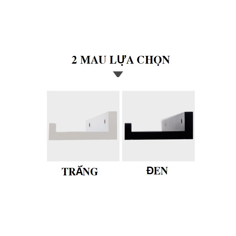 Bộ 2 Thanh Kệ  Mỹ Phẩm - Kệ Nail Treo Tường dài 60cm Gỗ Chống Ẩm MP6 + Tặng Phụ Kiện Lắp Đặt Chuyên Dụng