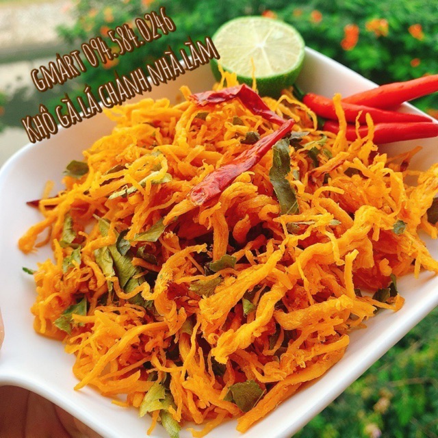 Khô gà lá chanh thơm ngon nhà làm combo 1kg