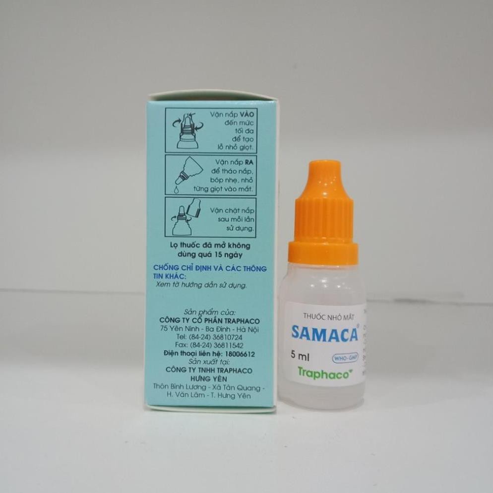 NHỎ MẮT SAMACA 5ML Nước mắt nhân tạo, dùng cho mắt khô - Traphaco