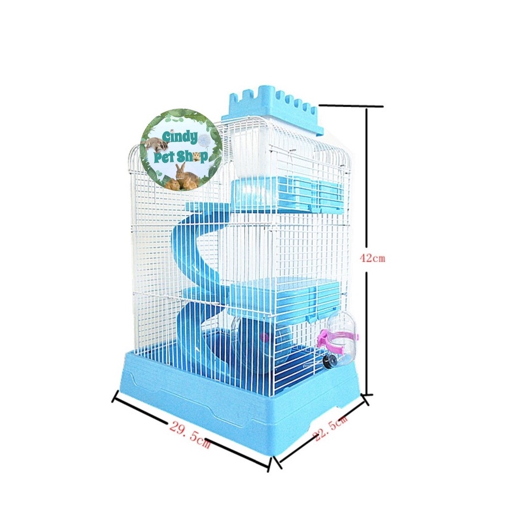 Lồng lâu đài 2 tầng cho Hamster full phụ kiện