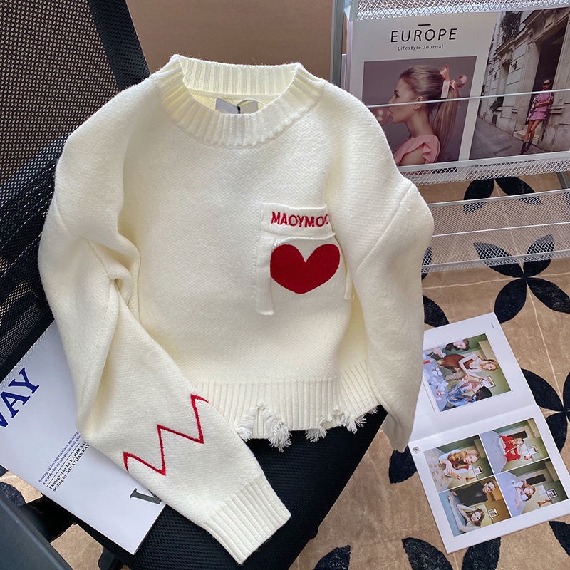 Áo sweater Pure Cube cổ tròn mềm mại dáng rộng phong cách Hàn Quốc dành cho nữ