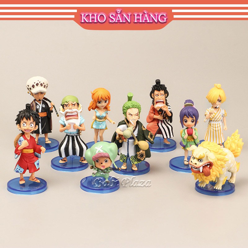 [One Piece] Set mô hình 10in1 Luffy - Zoro - Nami - Usopp - Sanji - Xay Thịt - Robin - Franky - Brook