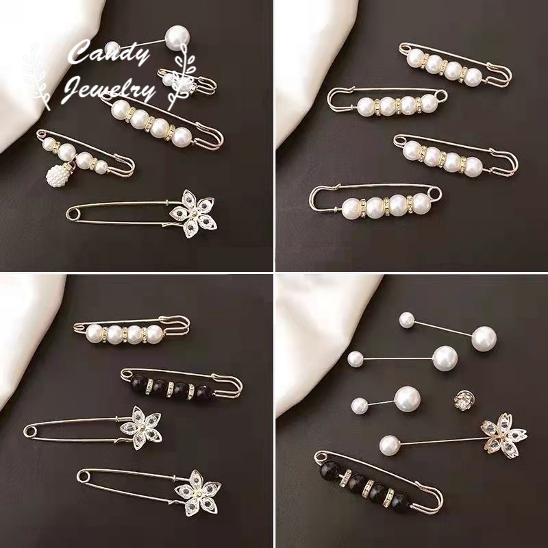 Ghim cài áo MANYUE đính ngọc trai giả chống lộ phong cách Hàn Quốc thời trang cho nữ