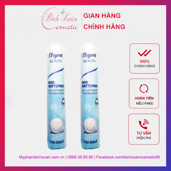 Bông tẩy trang cao cấp Elegant Beauty Premium - Thương hiệu Đức - 140 miếng