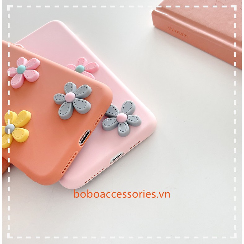 Ốp lưng TPU dẻo hình hoa 3D dễ thương cho iPhone XR X XS Max 5 5S SE 12 Mini 11 12 Pro Max