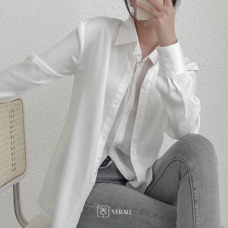 Áo sơ mi nữ trắng lụa cổ hai lớp Double Layer Harriet
