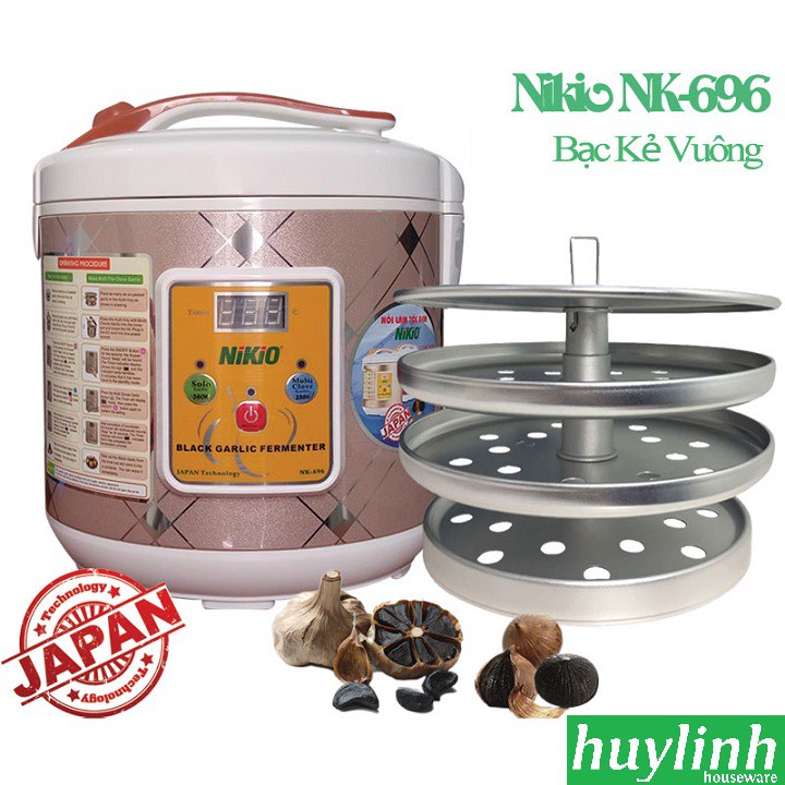 FREESHIP Máy làm tỏi đen Nikio NK696 - 6 lít - Bạc Caro - Vàng - Đỏ