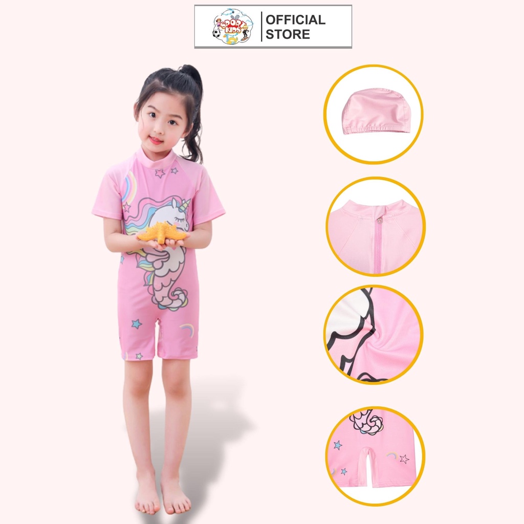 Đồ Bơi Liền Thân cho bé trai và bé gái từ 4 -10 tuổi hoạ tiết hoạt hình đáng yêu nhiều màu sắc SPORTKIDS - RK02