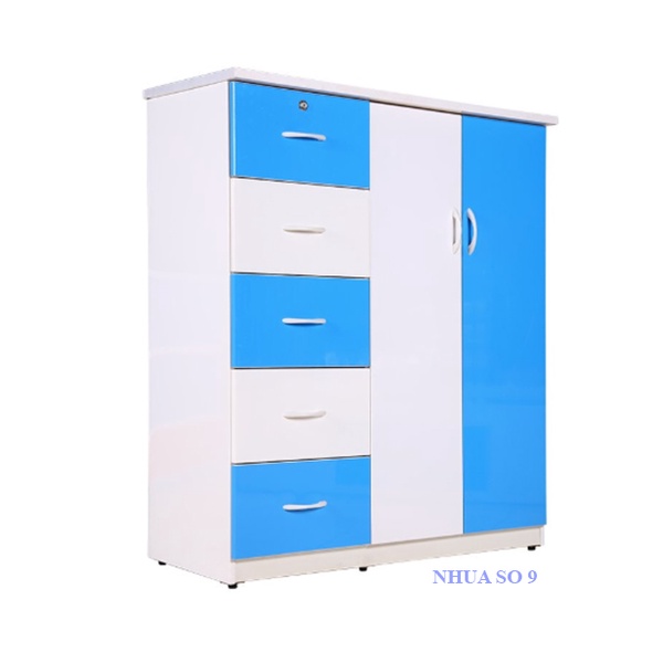 Chỉ Ship HCM - Tủ nhựa đài loan 2 cánh 5 hộc cao 1m25 ngang 105 sâu 45