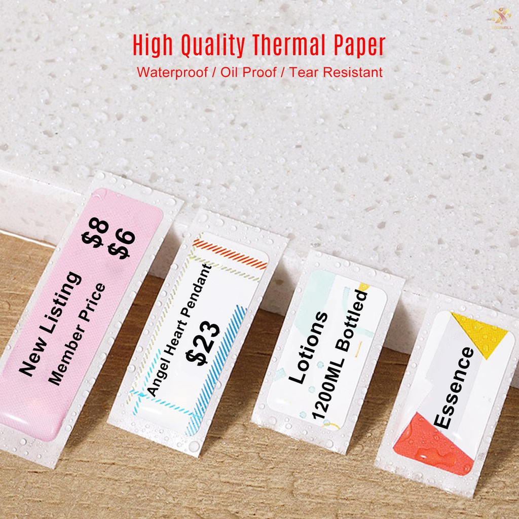 Set 160 Nhãn Dán In Họa Tiết Chống Thấm Nước 12x40mm