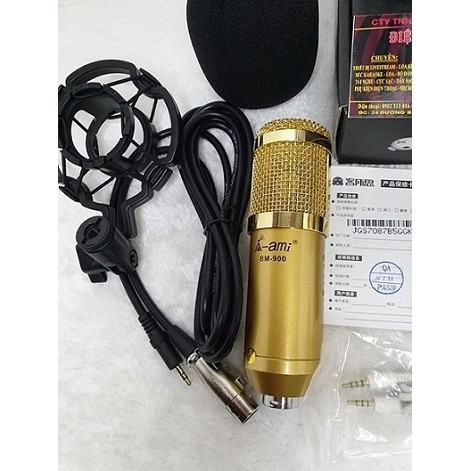 Sound Card MKAI H9 + MIC THU ÂM AMI BM900 Hát Live, Thu Âm - CHUẨN PHÒNG THU