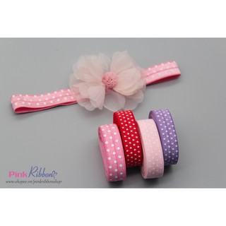 *(Set 2m) Thun nhũ chấm bi làm băng đô và phụ kiện trang trí may mặc, handmade, diy