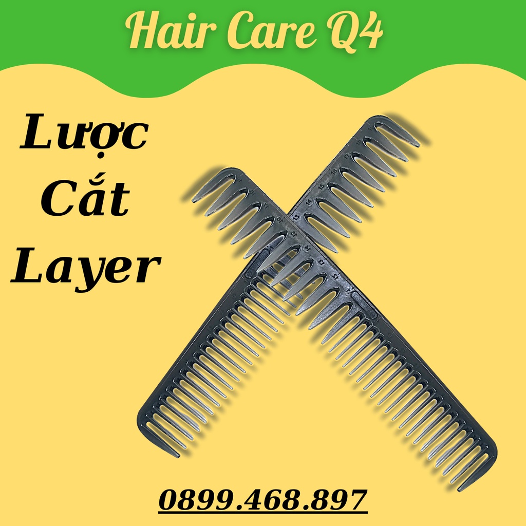 Lược Cắt Tóc Layer, Lược Tạo Kiểu Tóc Nữ, Lược Chia Tép Tóc Răng Thưa - Hair Care Q4