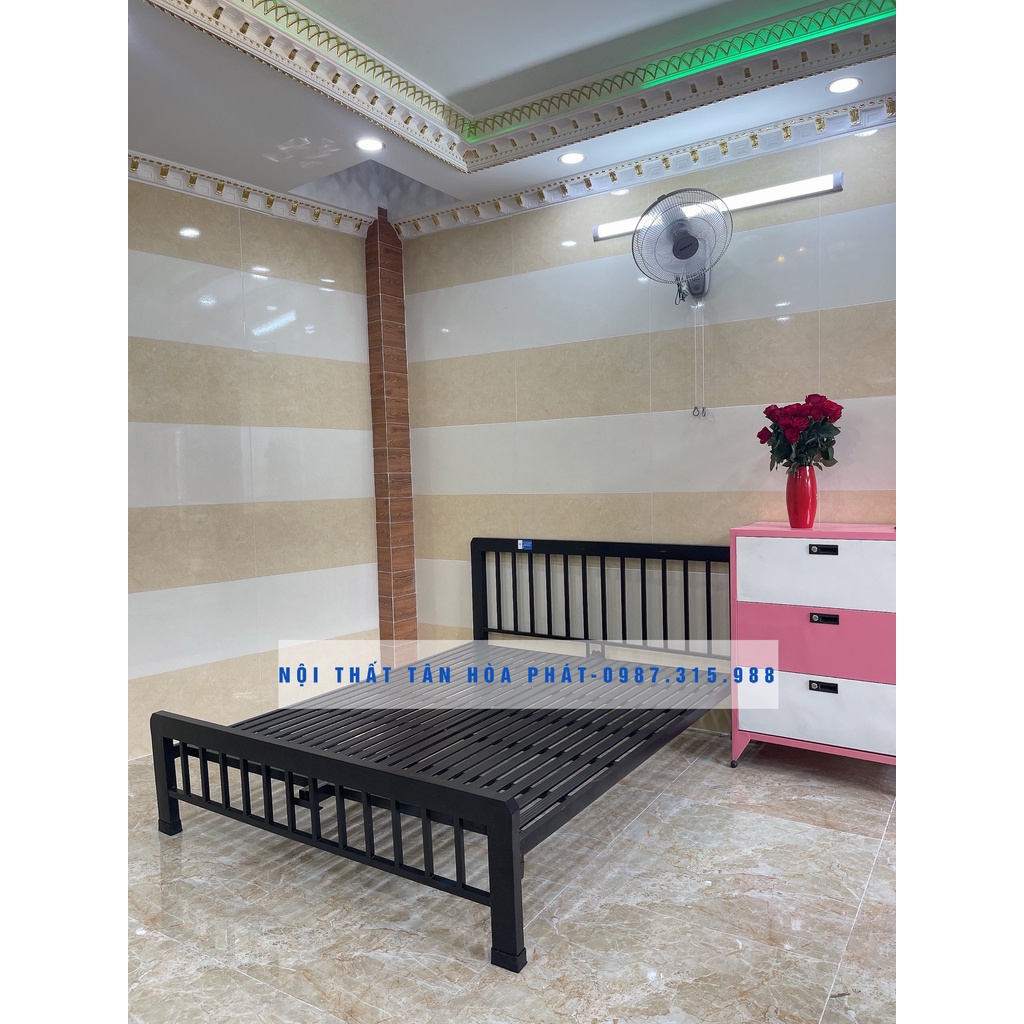 Giường sắt mỹ nghệ Tân Hóa Phát cao cấp nhiều kích thước từ 1m đến 1m8 dài 2m