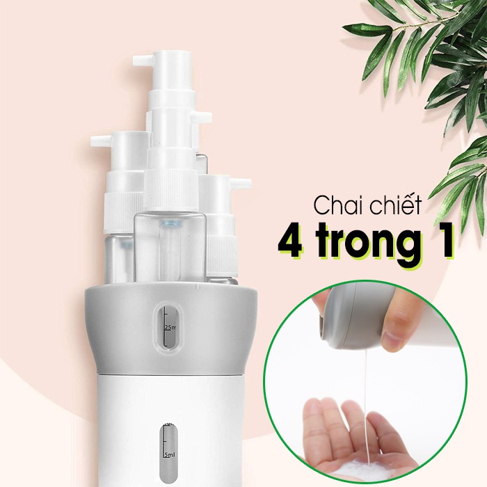 Chai chiết dung dịch đi du lịch, tập gym, dã ngoại, khách sạn, di chuyển xa nhà  4 trong 1 ✈ FREESHIP