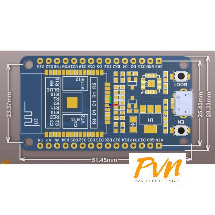 Kit thu phát wifi bluetooth ESP32 chip CP2102 chính hãng bảo hành 6 tháng  (kit thu phát IoT)