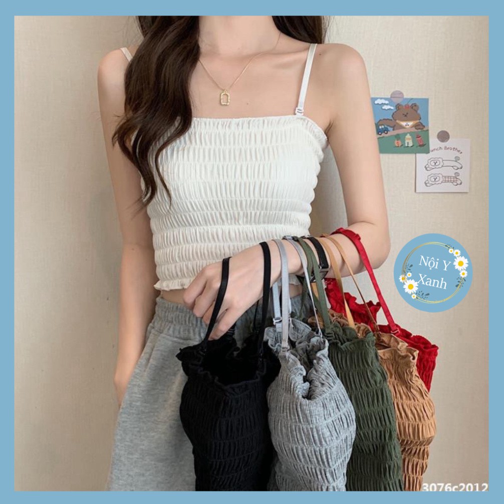 Áo Bra Nữ Nhún Dáng Lửng Siêu Hot 2088 - Áo 2 dây ngang ngực Croptop cotton 2 lớp , thun ống ôm body dây | WebRaoVat - webraovat.net.vn