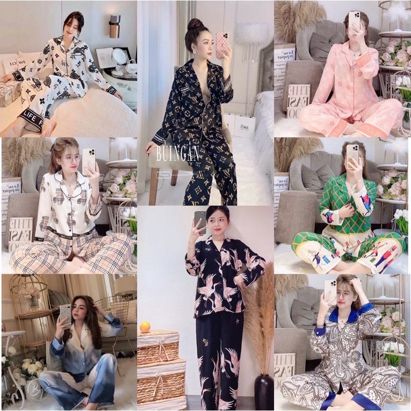 (Nhiều Loại)  Bộ Pijama Mặc Nhà dài tay lụa cao cấp🔆Bộ Lụa Tay dài quần dài hoạ tiết kute bánh bèo(Siêu Mát Mịn)q | BigBuy360 - bigbuy360.vn