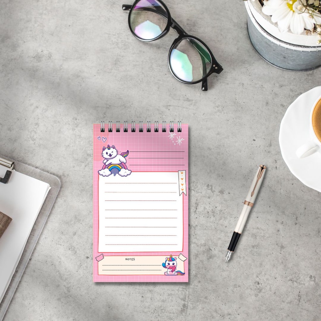 Sổ tay ghi chép từ vựng, lập kế hoạch lịch trình tiện lợi, có thể xé rời size 14.5x10cm pink