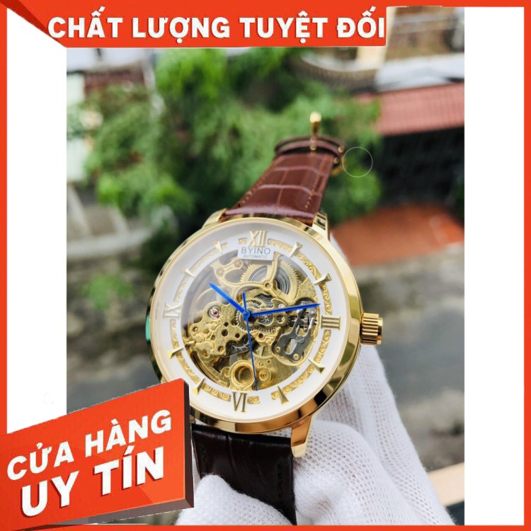 HÀNG CAO CẤP -  đồng hồ nam BYINO chính hãng automatic dây da cao cấp (tặng kèm hộp)  - Hàng Cao Cấp