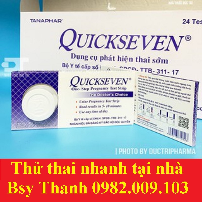 ( che tên) que thử thai quickseven ( quick seven ) test thử thai nhanh tại nhà