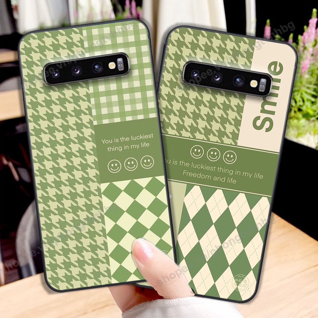 Ốp lưng Samsung S10 / S10 5G / S10 Plus / S10+ / S10e in mẫu gấu bo viền , smile mặt cười cực cute đẹp