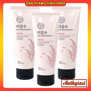 Sữa rửa mặt gạo The Face Shop Rice Water Bright Rice Bran Cleansing Foam TFS dưỡng ẩm sáng mịn da 150ml