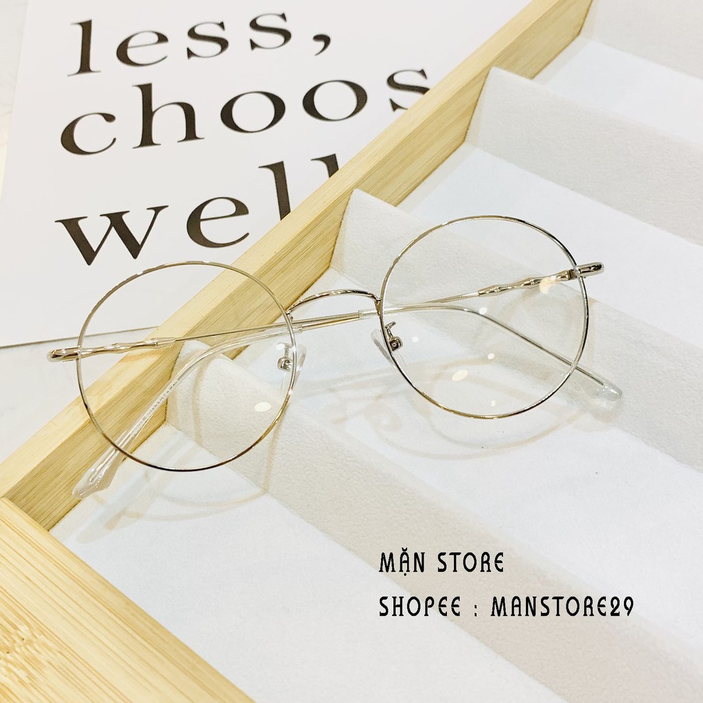 Gọng kính kim loại tròn ⚡𝑭𝑹𝑬𝑬𝑺𝑯𝑰𝑷⚡ mảnh Nobita Siêu xinh dễ đeo, Kính mắt MQ nhận lắp mắt cận 0-6 độ vào kính | BigBuy360 - bigbuy360.vn