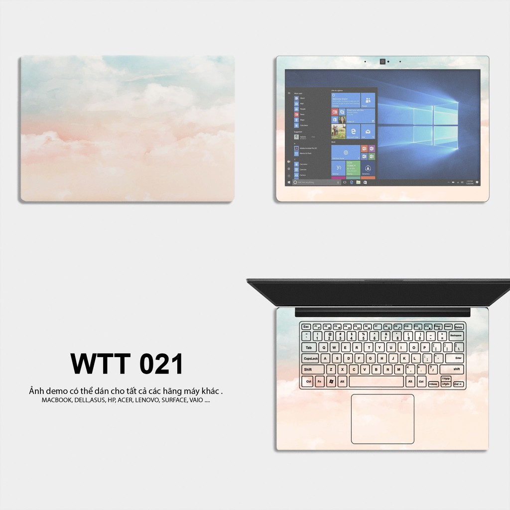 Bộ skin dán laptop mẫu Màu Nước / Có mẫu decal dán cho tất cả các hãng máy tính