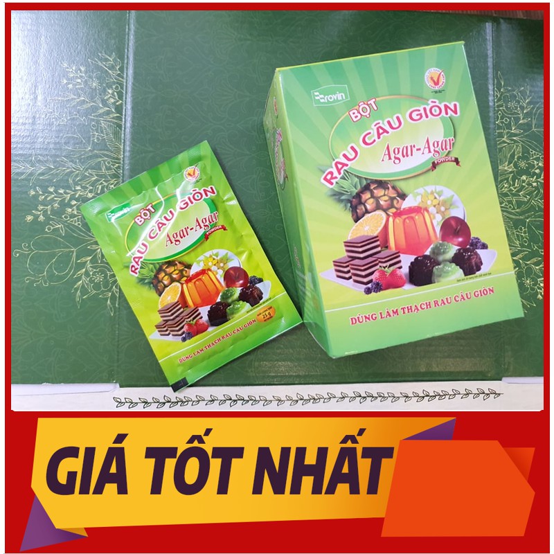 [RẺ VÔ ĐỐI] 1Gói Bột rau câu giòn Agar hoàng RoVin yến 25gram