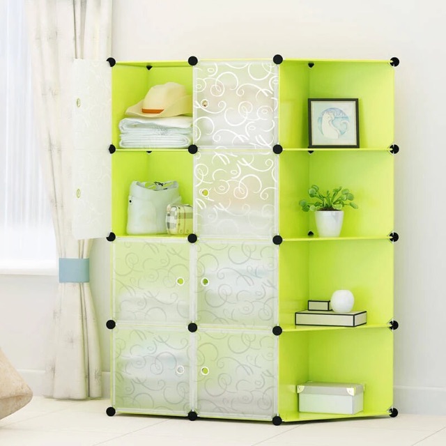 Tủ nhựa ghép 8 ô 4 góc sâu 47cm. Tặng kèm 1 treo đồ.