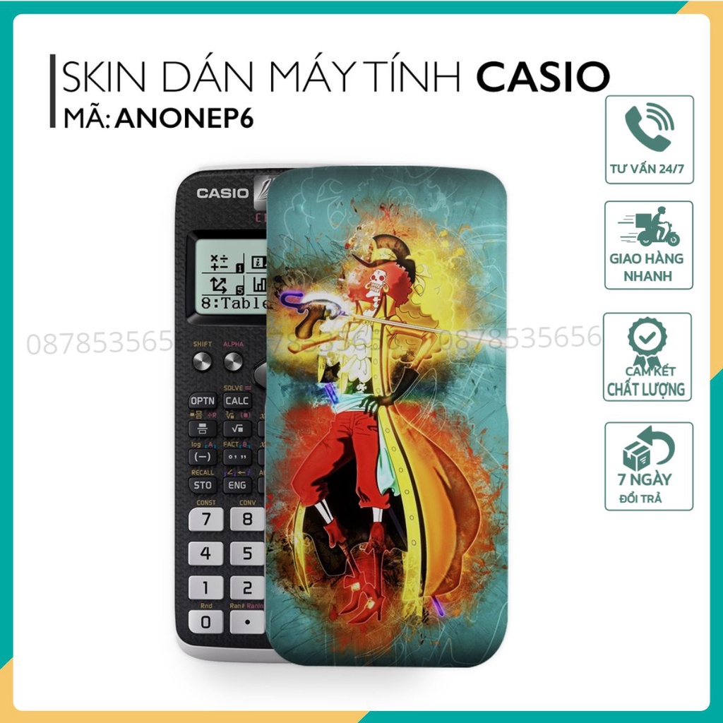 Miếng decal dán máy tính casio 570/ casio 580/ vinacal In Hình Anime One Piece Bộ 2 -anonepb2